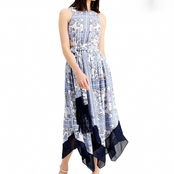 Michael Michael Kors Flare-Hem A-Line Dress BLUE